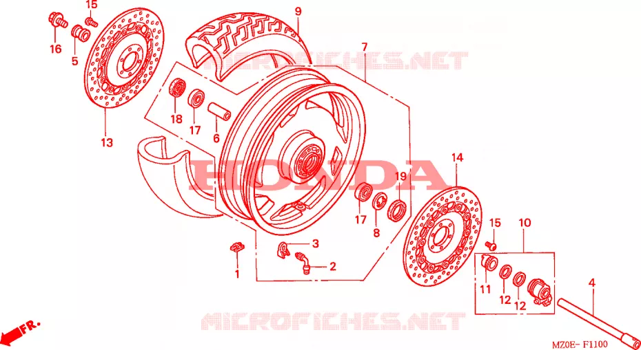ROUE AVANT Honda MOTO 1500 GOLD-WING 2003  GL1500CD3