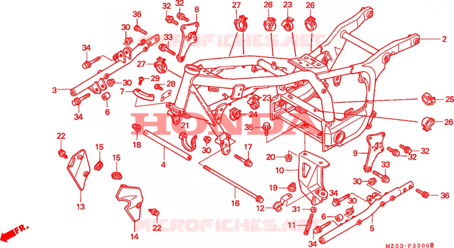 CADRE Honda MOTO 1500 GOLD-WING 2000  GL1500CY