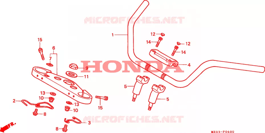 GUIDON - TE DE FOURCHE Honda MOTO 1500 GOLD-WING 1999  GL1500CTX