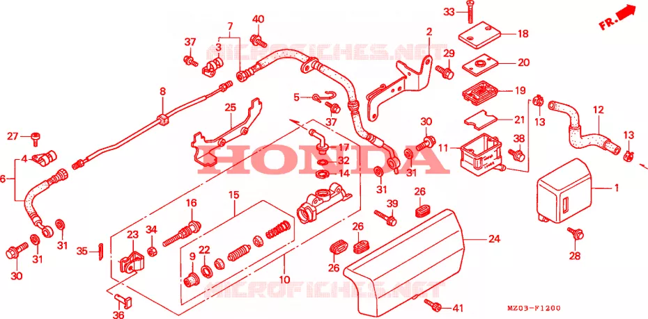 MAITRE-CYLINDRE DE FREIN ARRIERE Honda MOTO 1500 GOLD-WING 2000  GL1500CTY