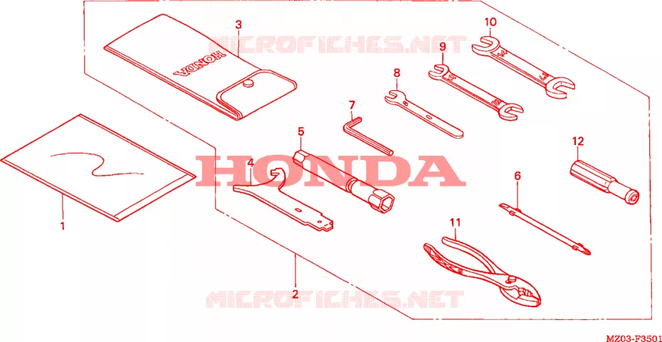 OUTILS(2) Honda MOTO 1500 GOLD-WING 2000  GL1500CY