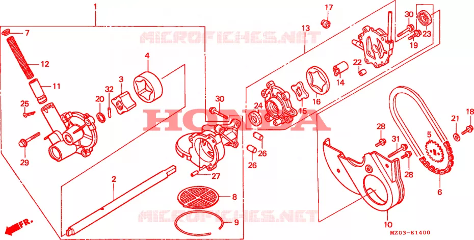 POMPE A HUILE Honda MOTO 1500 GOLD-WING 2000  GL1500CY