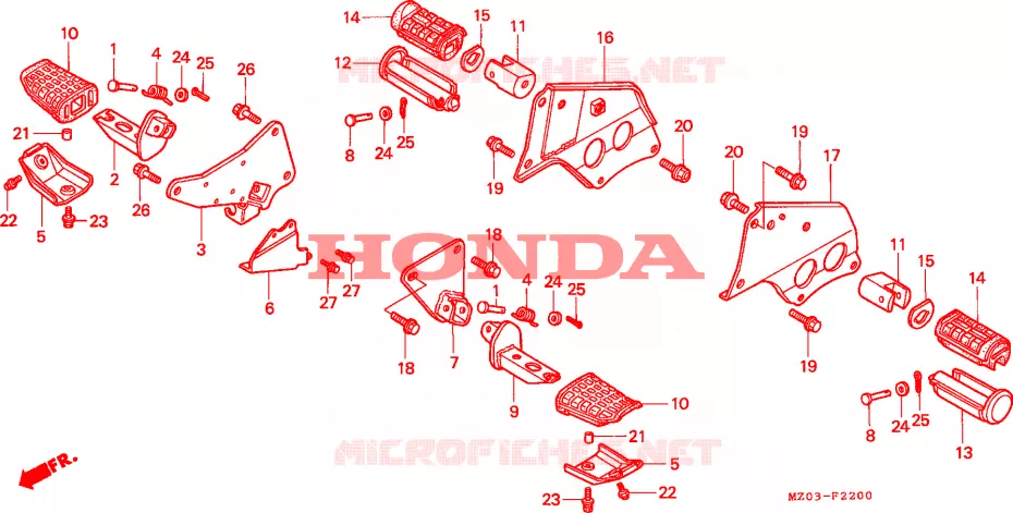 REPOSE PIED Honda MOTO 1500 GOLD-WING 1999  GL1500CTX