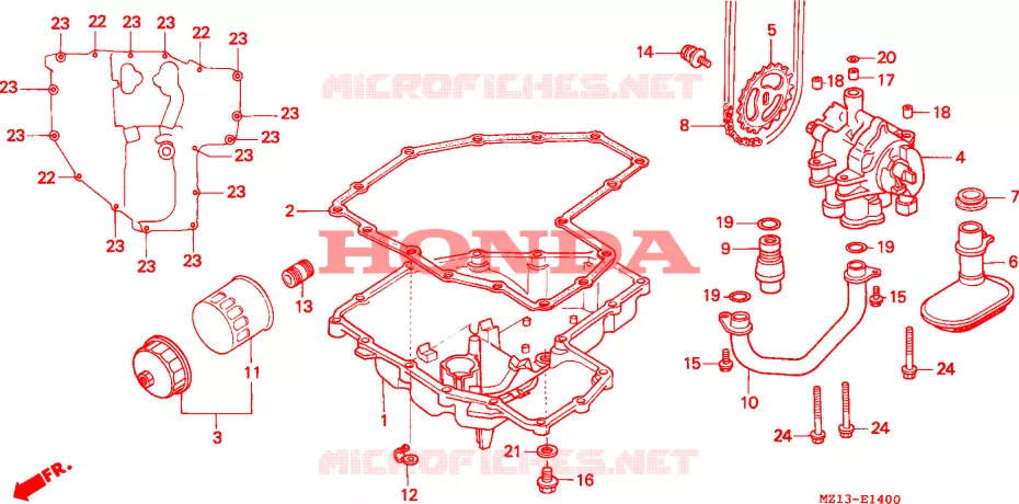 CARTER - POMPE - FILTRE A HUILE Honda MOTO 1000 CB 1993  CB1000FP