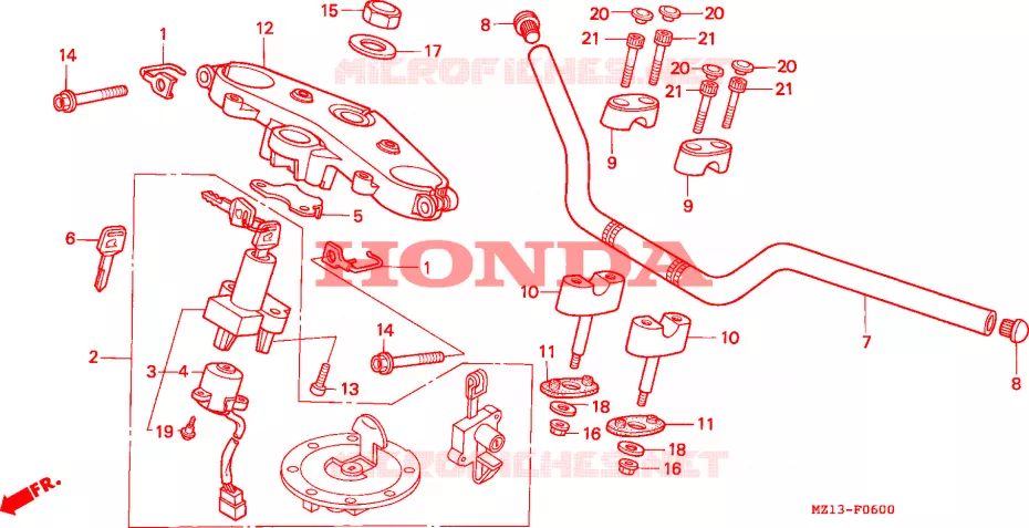 GUIDON - TE DE FOURCHE Honda MOTO 1000 CB 1994  CB1000FR