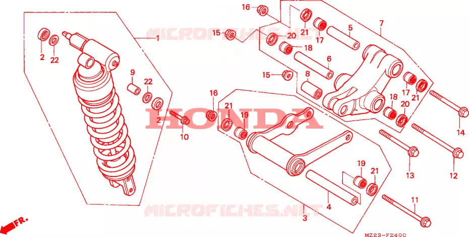 AMORTISSEUR ARRIERE Honda MOTO 1000 CBR 1995  CBR1000FS
