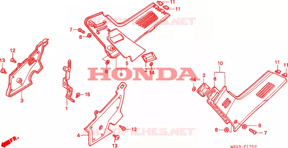 COUVERCLES LATERAUX Honda MOTO 1000 CBR 2000  CBR1000FX