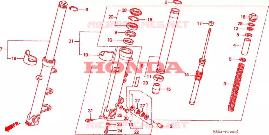 FOURCHE Honda MOTO 1000 CBR 1995  CBR1000FS