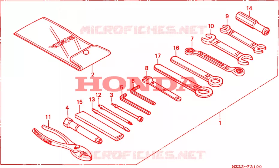 OUTIL Honda MOTO 1000 CBR 2000  CBR1000FX