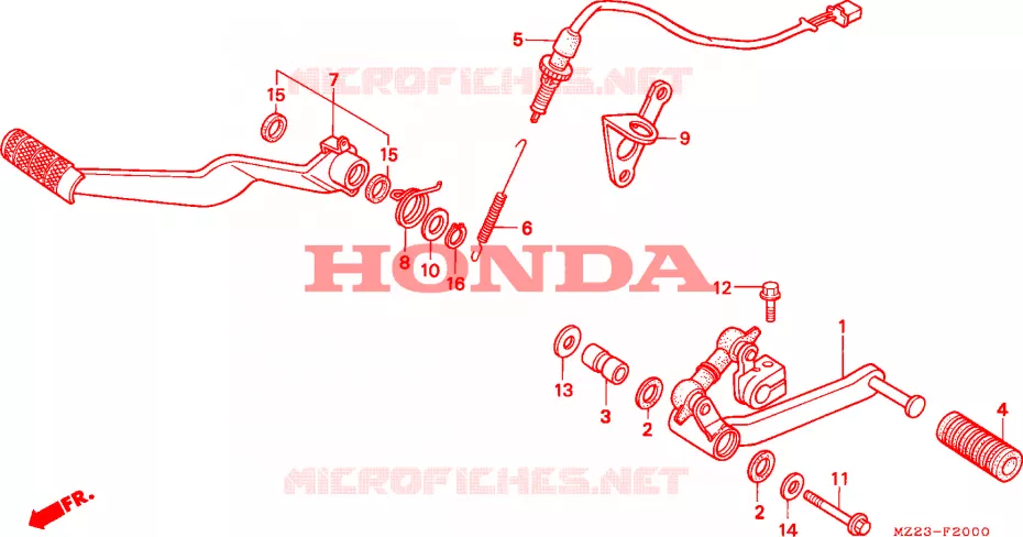 SELECTEUR - PEDALE DE FREIN Honda MOTO 1000 CBR 2000  CBR1000FX
