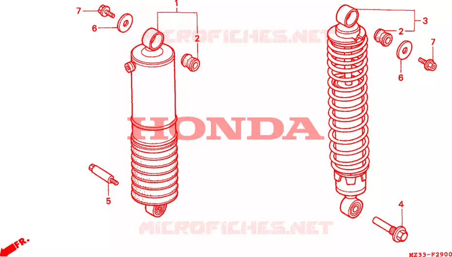 AMORTISSEUR ARRIERE Honda MOTO 1500 GOLD-WING 1994  GL1500SER