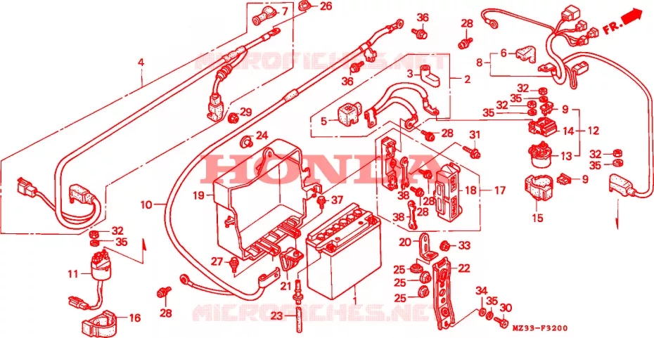 BATTERIE Honda MOTO 1500 GOLD-WING 1994  GL1500SER