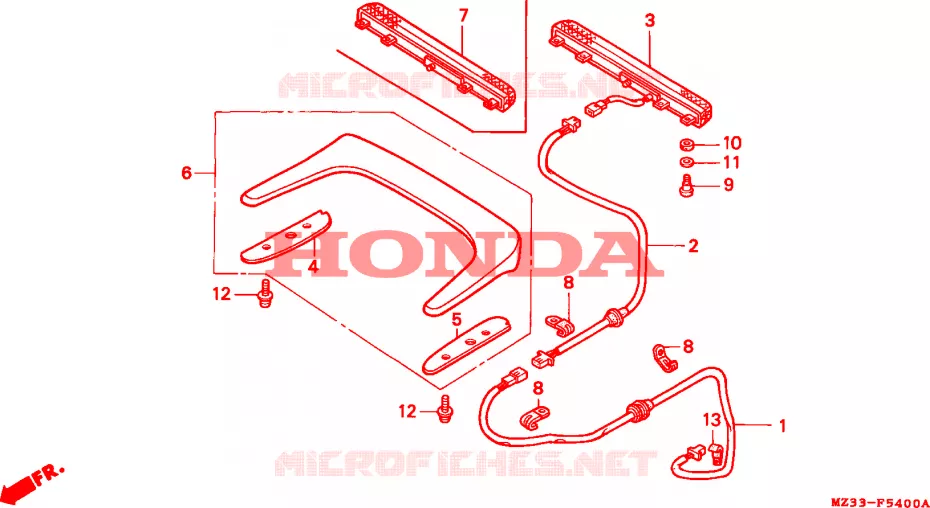 FEU DE STOP SURELEVE  Honda MOTO 1500 GOLD-WING 1994  GL1500SER