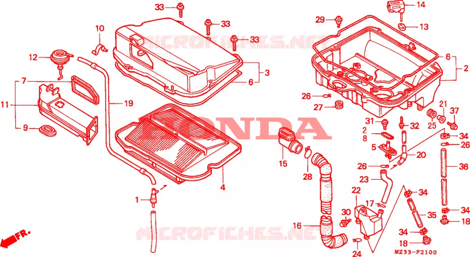 FILTRE A AIR Honda MOTO 1500 GOLD-WING 1993  GL1500AP