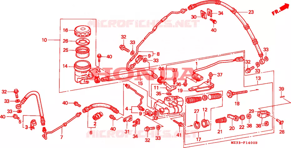 MAITRE-CYLINDRE DE FREIN ARRIERE Honda MOTO 1500 GOLD-WING 1993  GL1500SEP