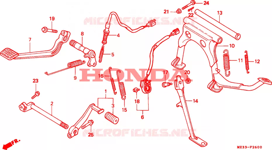 PEDALE - BEQUILLE Honda MOTO 1500 GOLD-WING 1993  GL1500AP