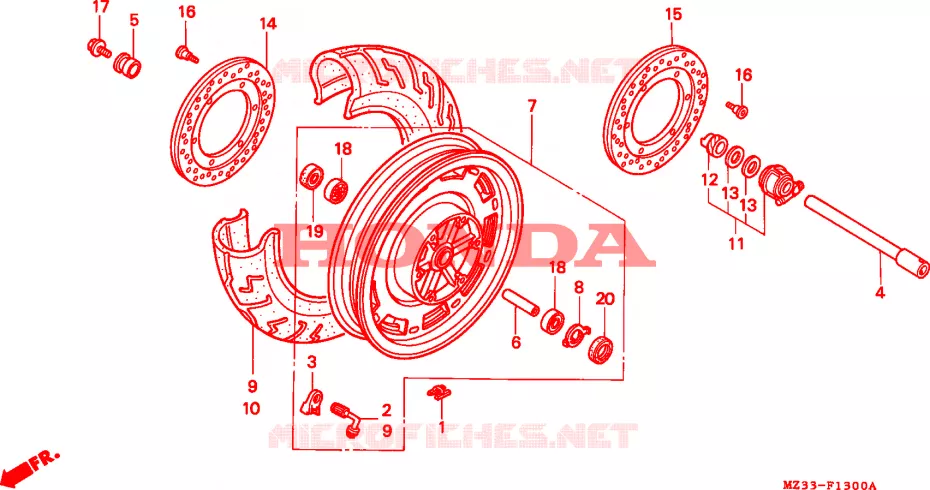 ROUE AVANT Honda MOTO 1500 GOLD-WING 1995  GL1500AS