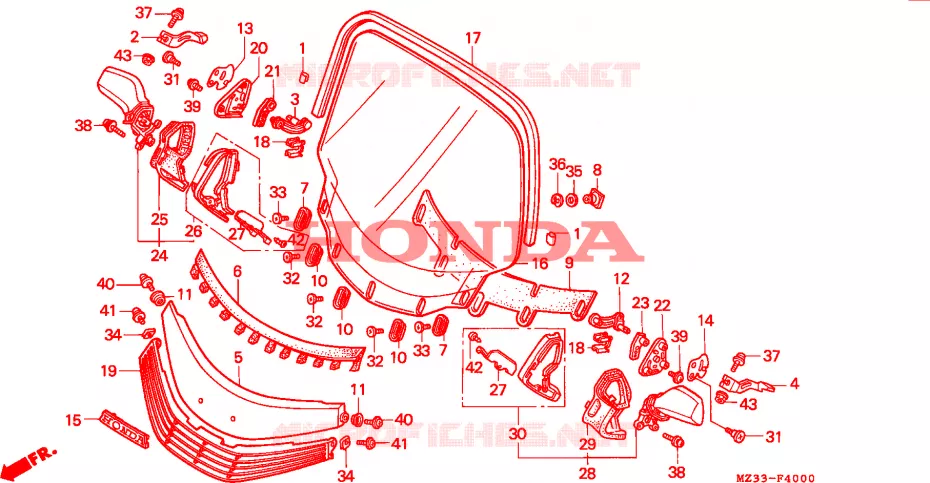 WIND SCREEN(GL1500AP/AR) Honda MOTO 1500 GOLD-WING 1993  GL1500AP