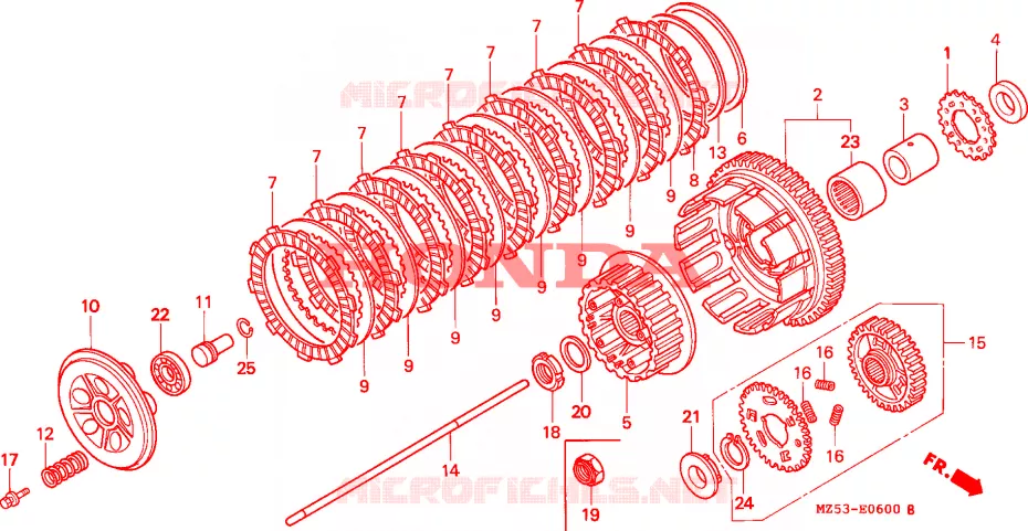 EMBRAYAGE Honda MOTO 750 VF 1995  VF750CS