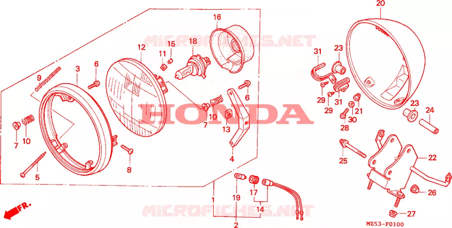 PHARE Honda MOTO 750 VF 1993  VF750CP