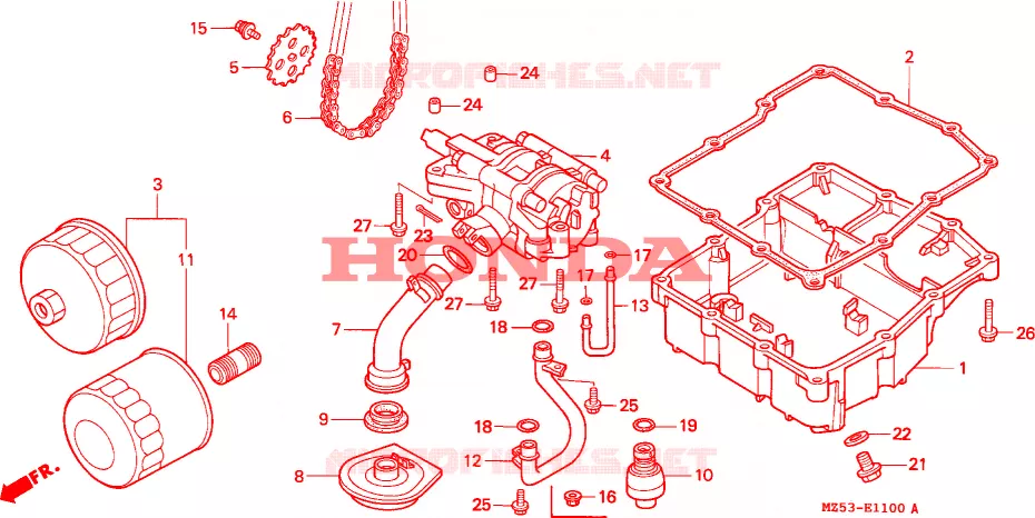 POMPE A HUILE Honda MOTO 750 VF 1995  VF750CS