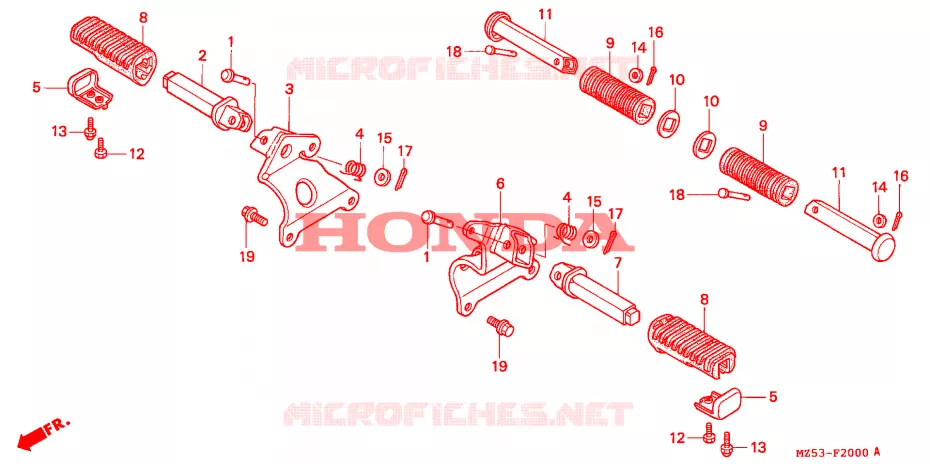 REPOSE PIED Honda MOTO 750 VF 1996  VF750CDT