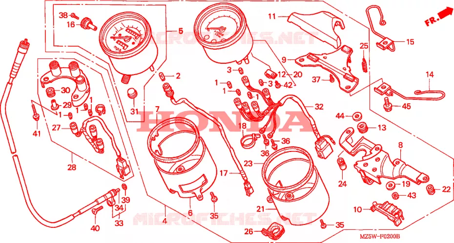 COMPTEUR(AR,CM,E,ED,F,G,SP)(SW,2G,3G) Honda MOTO 750 VF 2002  VF750C2