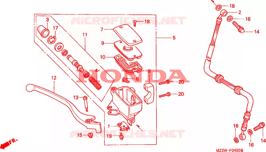 MAITRE CYLINDRE DE FREIN AVANT Honda MOTO 750 VF 2000  VF750C2Y