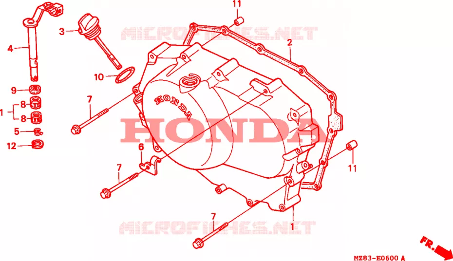 CARTER MOTEUR DROIT Honda MOTO 600 SHADOW 1995  VT600CS
