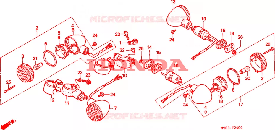 CLIGNOTANT Honda MOTO 600 SHADOW 1995  VT600CDS