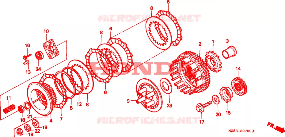 EMBRAYAGE Honda MOTO 600 SHADOW 1995  VT600CS
