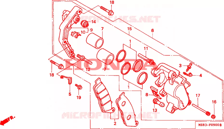 ETRIER DE FREIN AVANT Honda MOTO 600 SHADOW 1996  VT600CDT