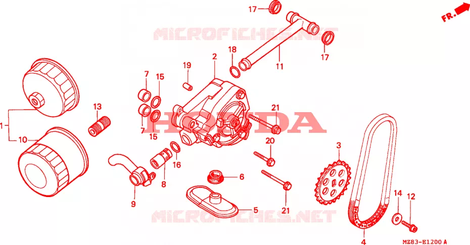 FILTRE A HUILE - POMPE A HUILE Honda MOTO 600 SHADOW 1994  VT600CDR