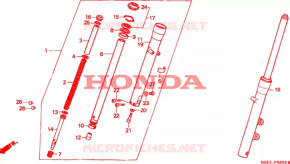 FOURCHE Honda MOTO 600 SHADOW 1996  VT600CT