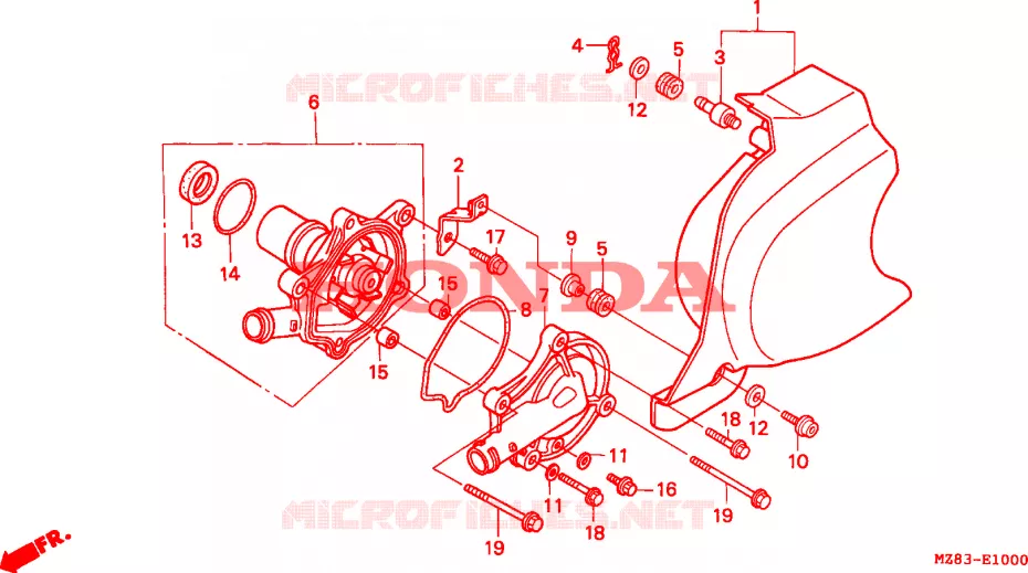 POMPE A EAU Honda MOTO 600 SHADOW 1995  VT600CS