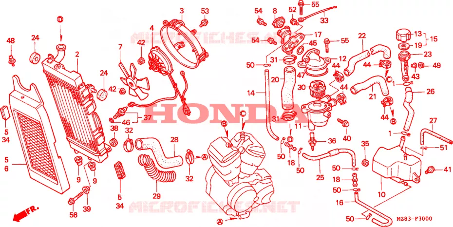 RADIATEUR Honda MOTO 400 STEED 1995  NV400CS