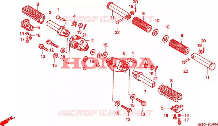 REPOSE PIED Honda MOTO 400 STEED 1995  NV400CS