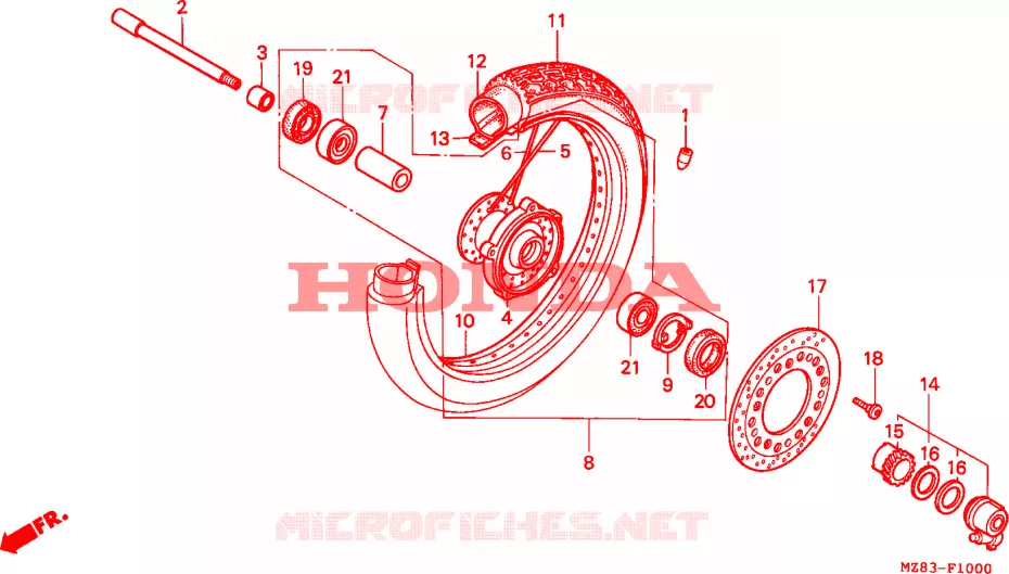 ROUE AVANT Honda MOTO 600 SHADOW 1994  VT600CDR