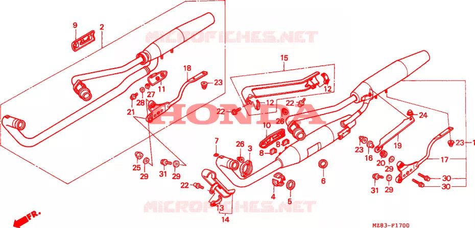 SILENCIEUX D'ECHAPPEMENT Honda MOTO 600 STEED 1994  NV600CR
