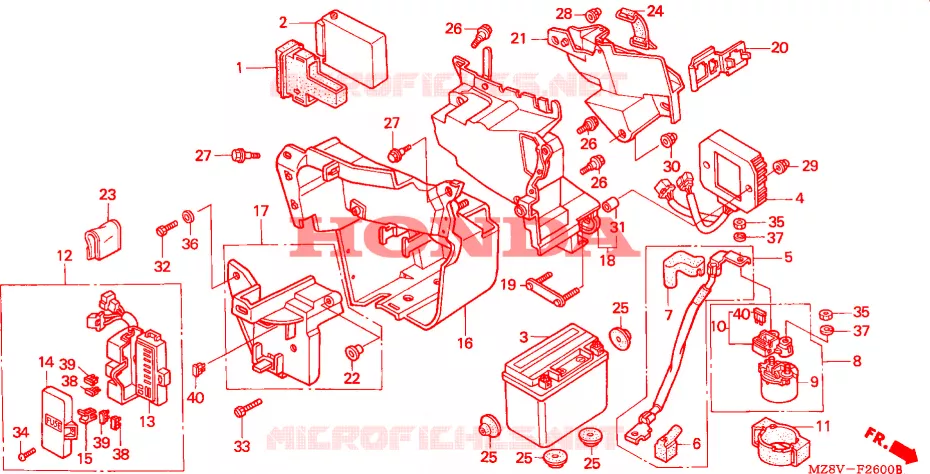 BATTERIE Honda MOTO 600 SHADOW 1998  VT600CW