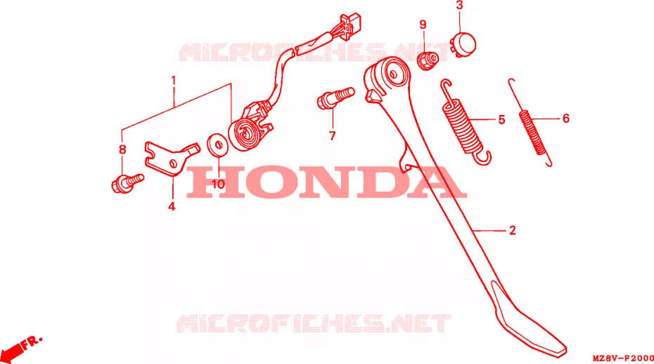 BEQUILLE(1) Honda MOTO 600 SHADOW 1998  VT600CDW