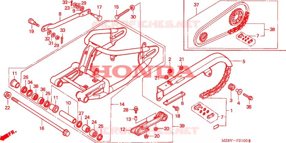 BRAS OSCILLANT Honda MOTO 600 SHADOW 1998  VT600CDW