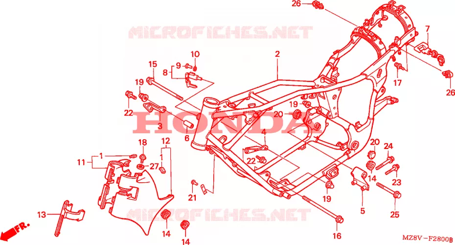 CADRE Honda MOTO 600 SHADOW 1999  VT600CDX