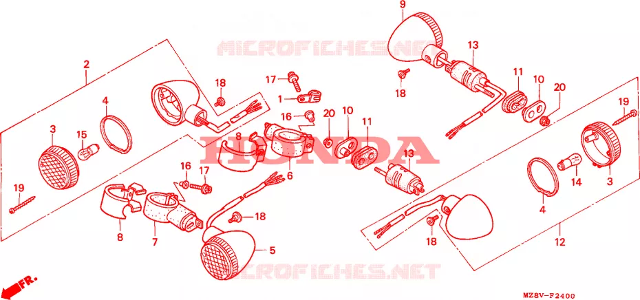 CLIGNOTANT(1) Honda MOTO 600 SHADOW 1997  VT600CV