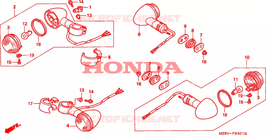 CLIGNOTANT(2) Honda MOTO 600 SHADOW 1998  VT600CDW