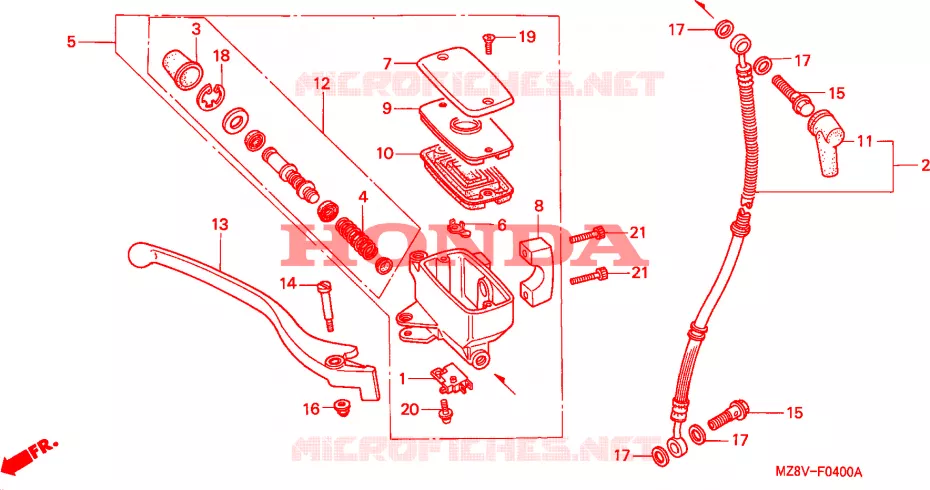 MAITRE CYLINDRE DE FREIN AVANT Honda MOTO 600 SHADOW 1999  VT600CX