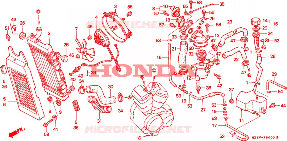RADIATEUR Honda MOTO 600 SHADOW 1998  VT600CDW