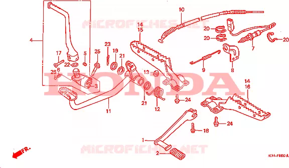 REPOSE PIED Honda ATV 300 FOURTRAX 1991  TRX300FWM