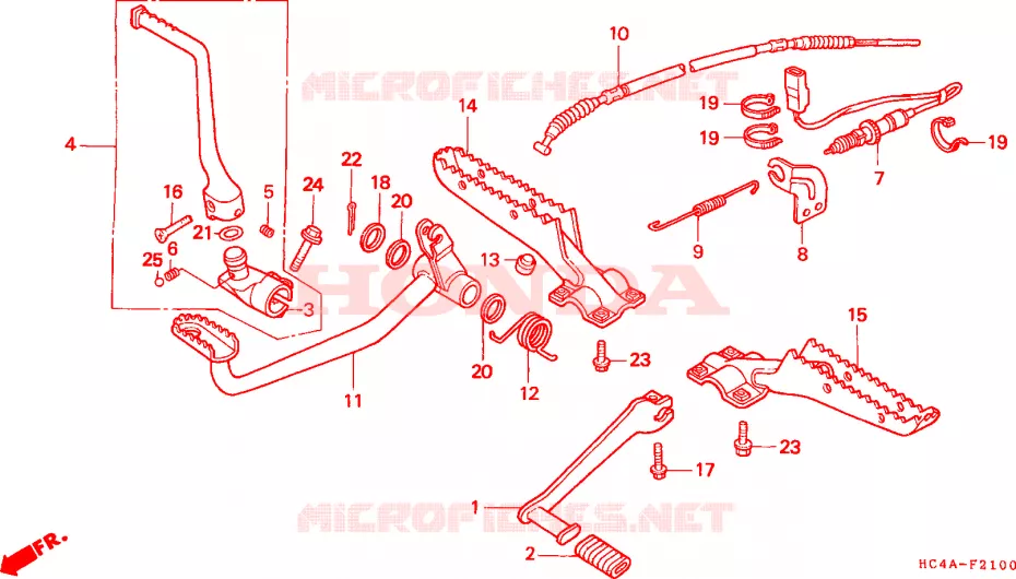 REPOSE PIED Honda ATV 300 FOURTRAX 1993  TRX300P