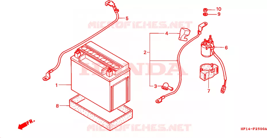 BATTERIE Honda ATV 200 FOURTRAX 1994  TRX200DR